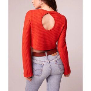 Band of the Free NWT Alize Rust Long Sleeve Crop Top Sz Medium Womens Orange